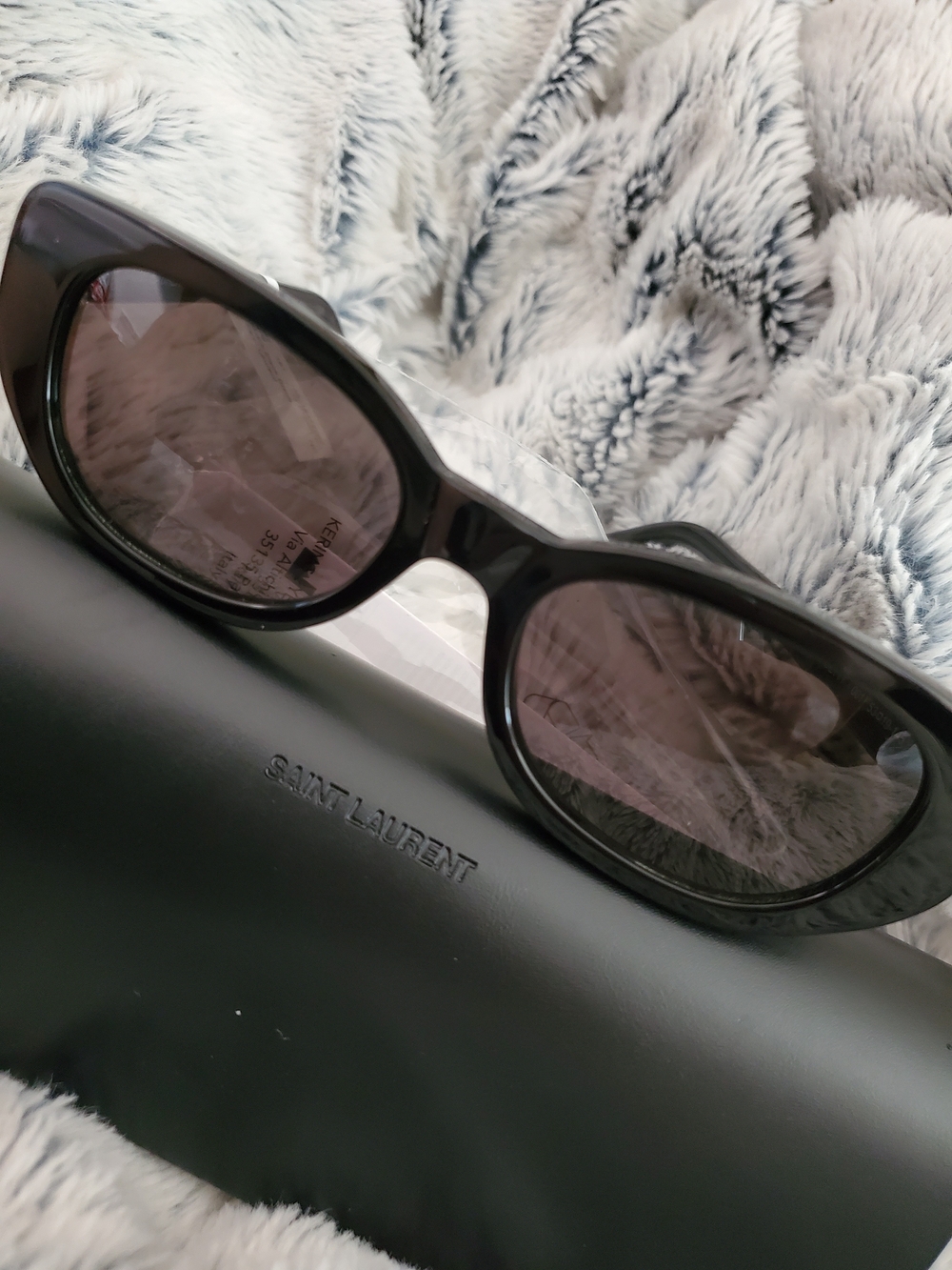 Saint Laurent SL316 Betty Black Butterfly Sunglasses with Cat-Eye Dark Lenses